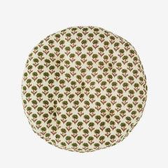 Round Cotton Chair Pad Beige Tomato