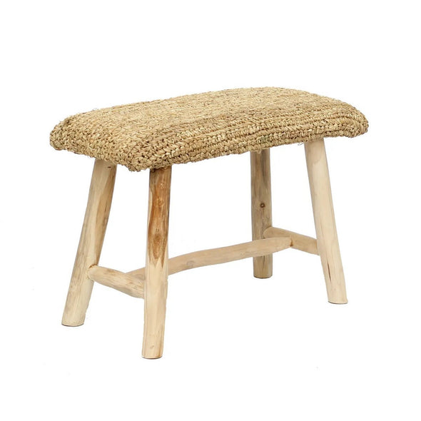 Bazar Bizar raffia teak wood bench