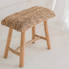 Bazar Bizar raffia teak wood bench