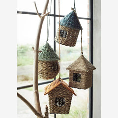 Madam Stoltz hanging birdhouse seagrass  natural