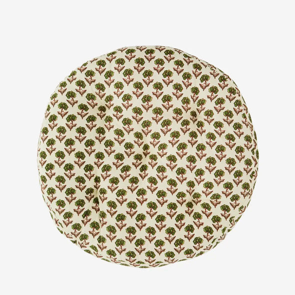 Madam Stoltz round cotton chair pad print