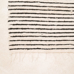 Soeji Untuk cotton rug white black stripes