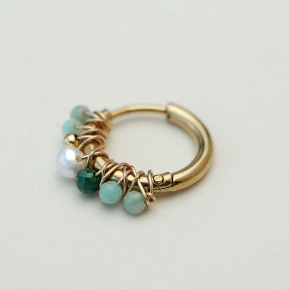 Mujajuma earring amazonite green small hoop