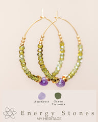 Muja Juma oorbellen hoops amethyst green zirconia