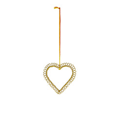 Heart ornament spirit hanger gold metal Van Verre Fairtrade s