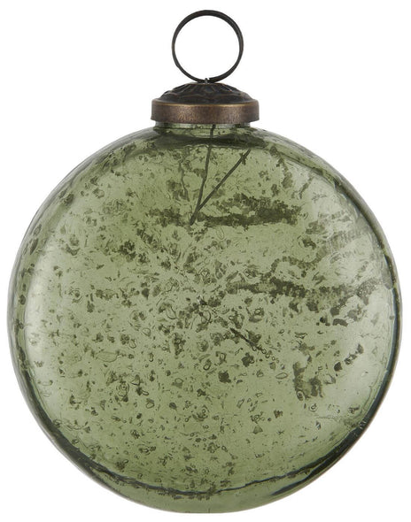 Kiezelglas Groene Kerstballen Glas Plat Platte Ballen Groen